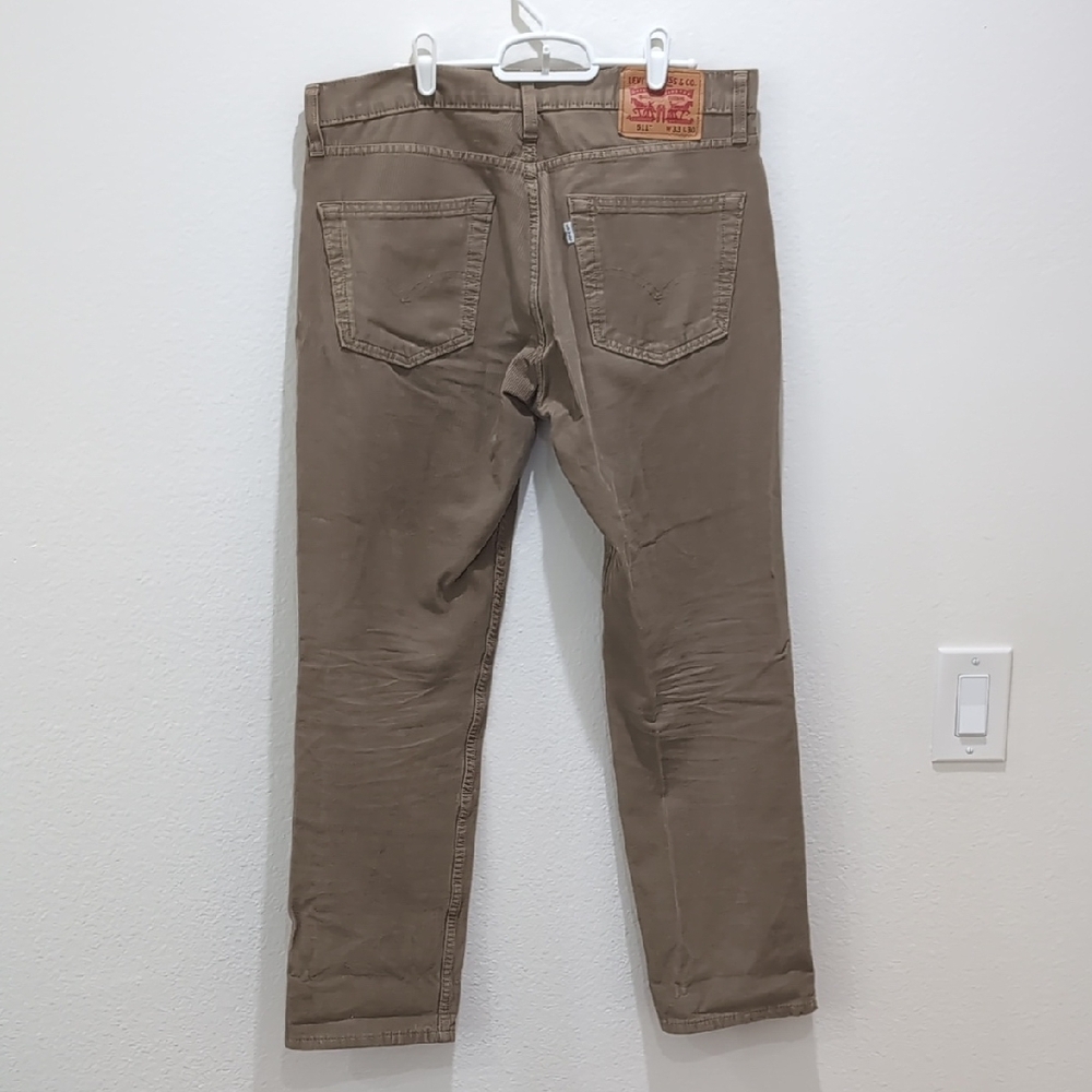 Levis Men's 511 Corduroy Khaki Pants (W33 L30) - Picture 3 of 3